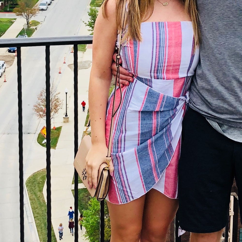 Hello Molly red and white wrap dress